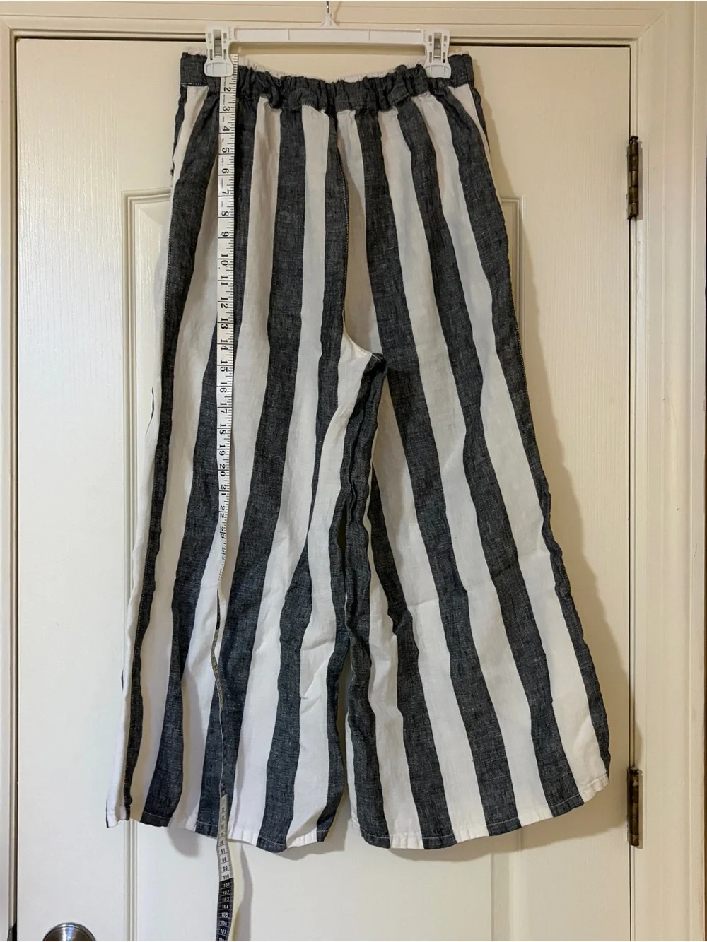 Christian Siriano Black and White Striped Linen Pants - Picture 5 of 9